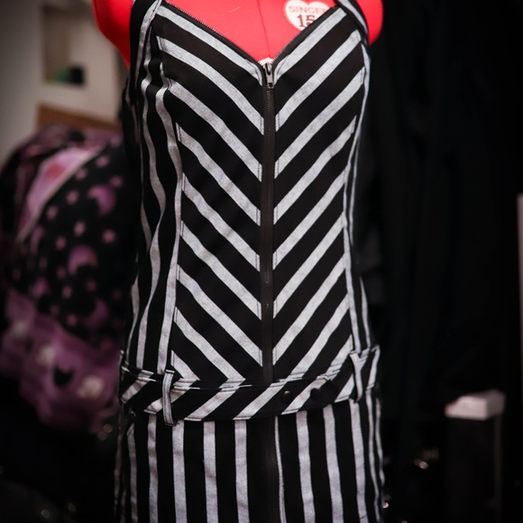 Lip Service Dresses & Skirts - Lip Service Denim Stripe Zipper Dress